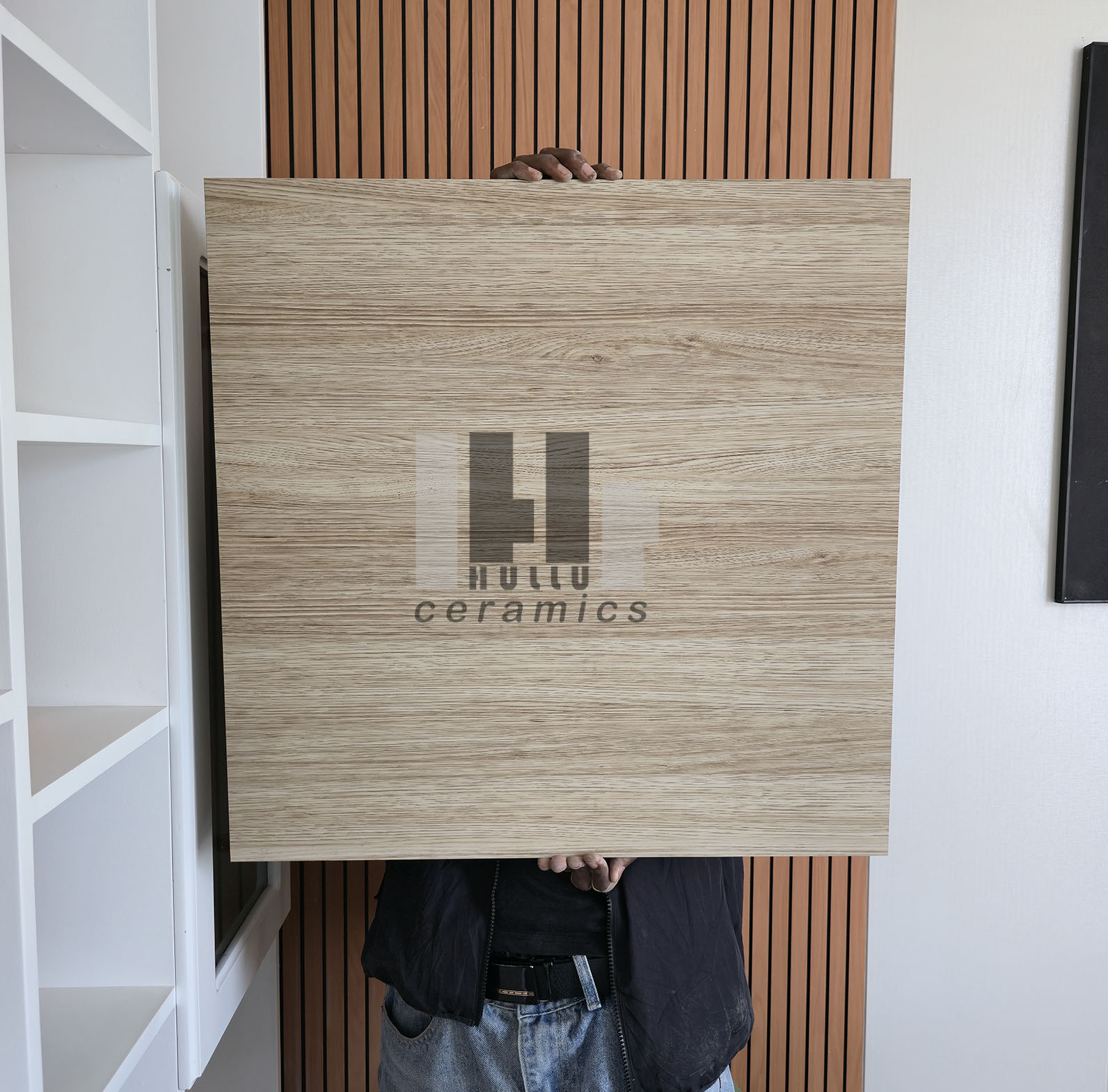 Beige Wood-Look Ceramic Tile